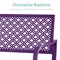 Best Choice Products Indoor Outdoor Steel Garden Bench w/ Geometric Backrest, Foot Levelers